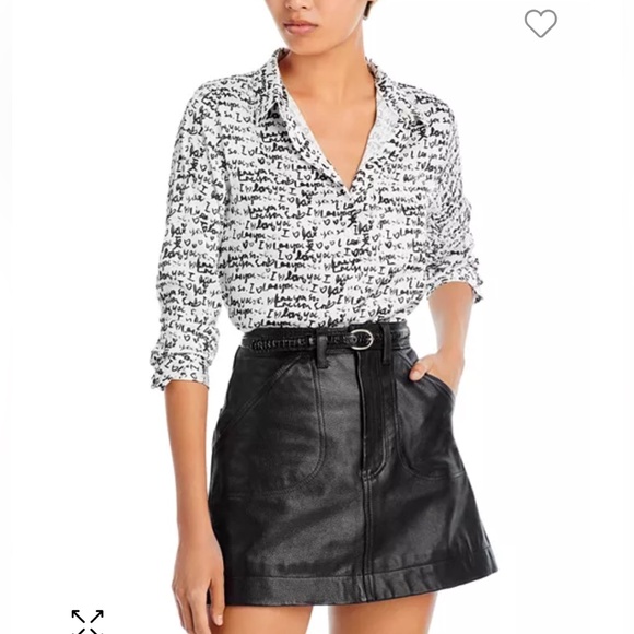 AQUA Kerri Rosenthal
Love Writing Satin Blouse - Picture 1 of 10